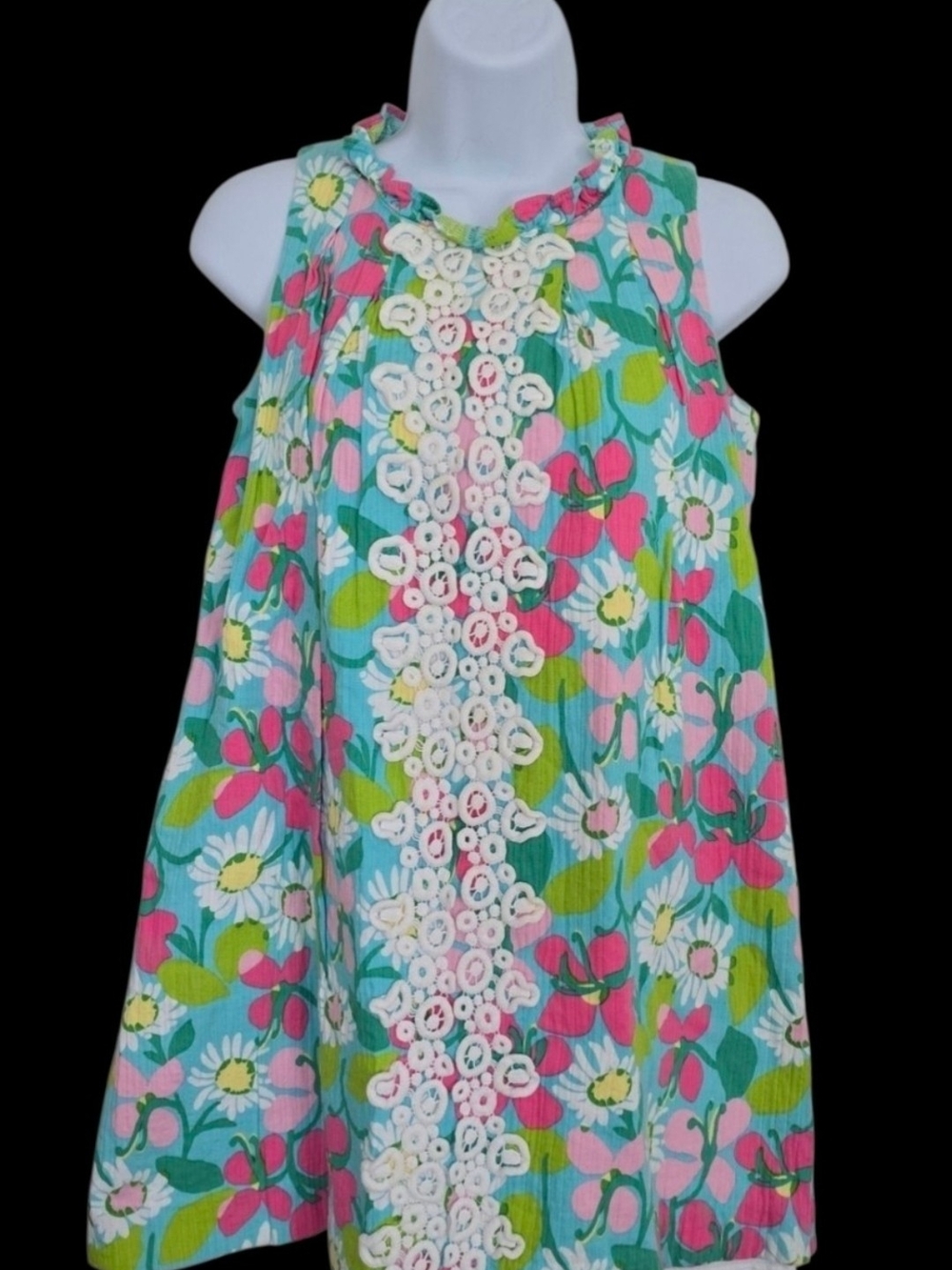 Lilly Pulitzer Girls Flossie Shift Dress Floral Size 14 Fits Womens Size XXS